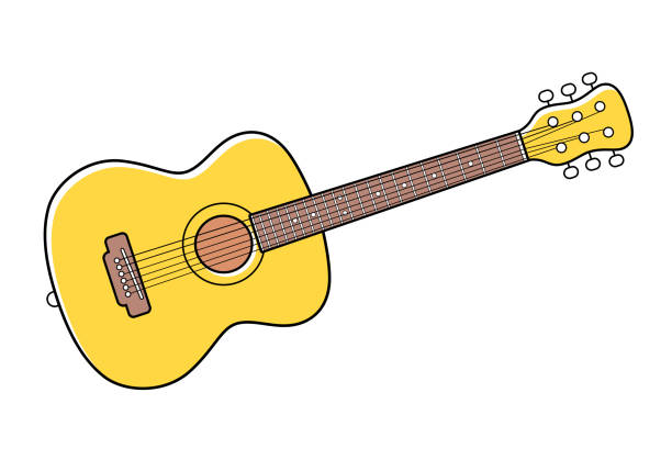 ilustrações, clipart, desenhos animados e ícones de violão - isolated jam