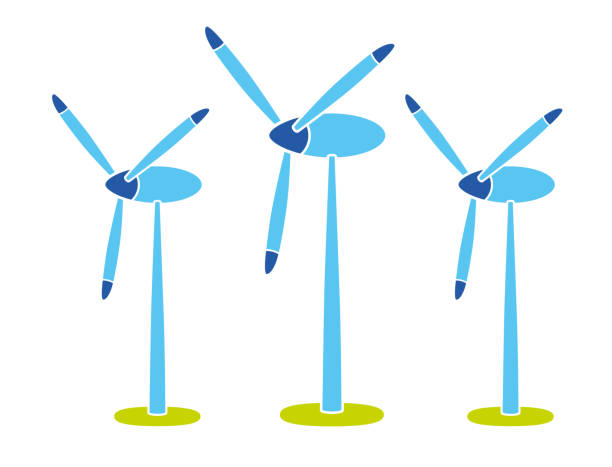 Wind Turbine Farm Stock Illustration - Download Image Now - Wind Power,  Cartoon, Wind Turbine - iStock