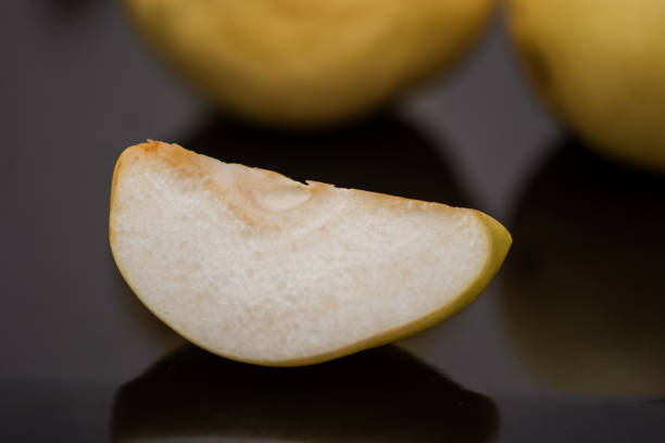 istock The slice of the organic pear on the table 1153301111
