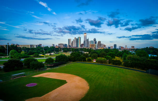 istock Austin Texas sunset above the baseball field 1153301687