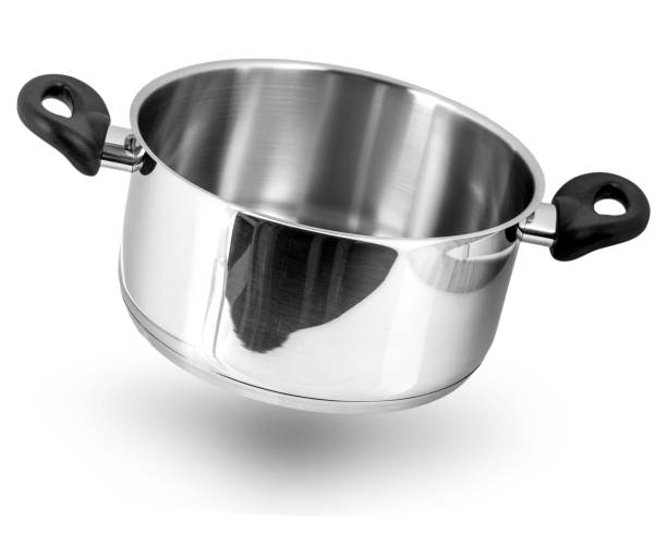 istock Stainless steel pot. Isolated on white background 1153305290