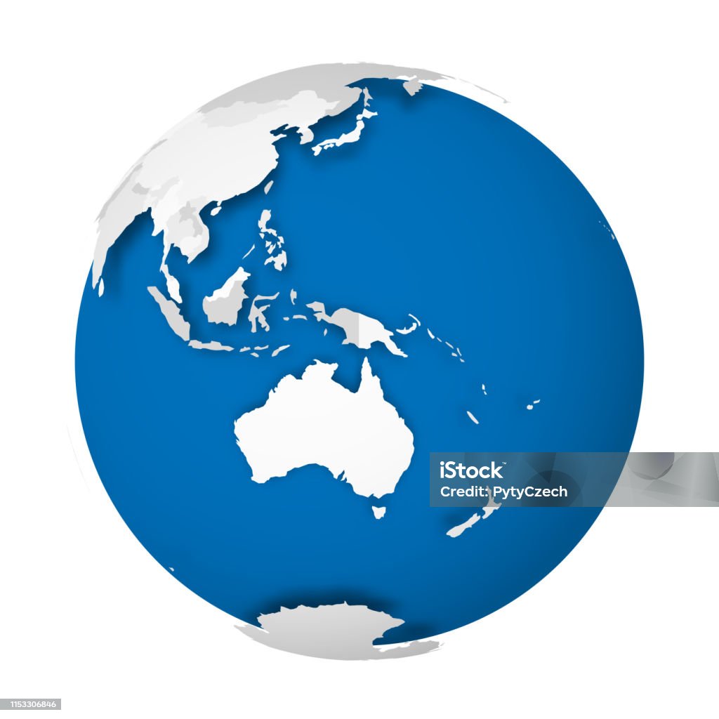 Trái Đất Bản Đồ Thế Giới 3d Với Bản Đồ Chính Trị Màu Xám Của Các ...