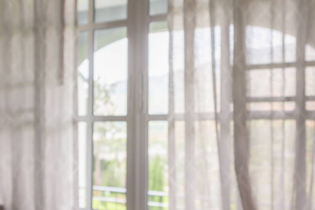 istock window curtain with green garden abstract blur background 1153306876