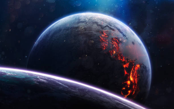 istock Lava planet. Deep space image, science fiction fantasy in high resolution ideal for wallpaper and print. Elements of this image furnished by NASA 1153308255