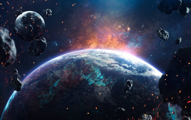 Awesome picure of Earth, moon, asteroids and bright sparks of glowing stars. Deep space image, science fiction fantasy in high resolution ideal for wallpaper and print. Elements of this image furnished by NASA impresionante imagen de la tierra, la luna, los asteroides y las chispas brillantes de estrellas brillantes. imagen de espacio profundo, fantasía de ciencia ficción en alta resolución ideal para papel pintado e impresión. os de esta imagen amueb