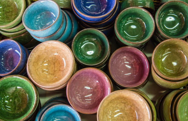 istock traditional bazaar bowl display in shop top view 1153310239
