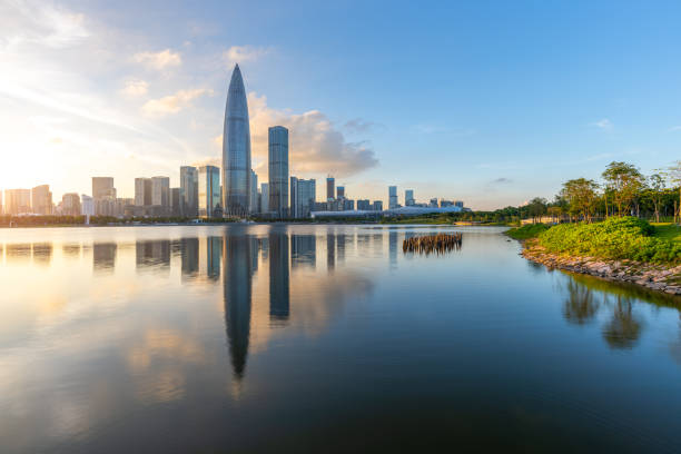 istock Shenzhen Bay Talent Park Skyline at dusk 1153312814