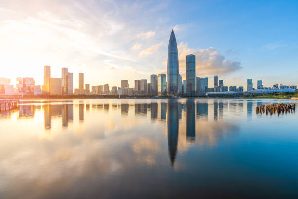 istock Shenzhen Bay Talent Park Skyline at dusk 1153312868
