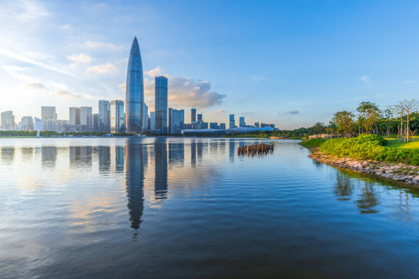 istock Shenzhen Bay Talent Park Skyline at dusk 1153312934