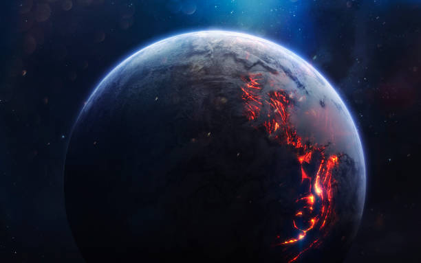istock Lava planet. Deep space image, science fiction fantasy in high resolution ideal for wallpaper and print. Elements of this image furnished by NASA 1153317335