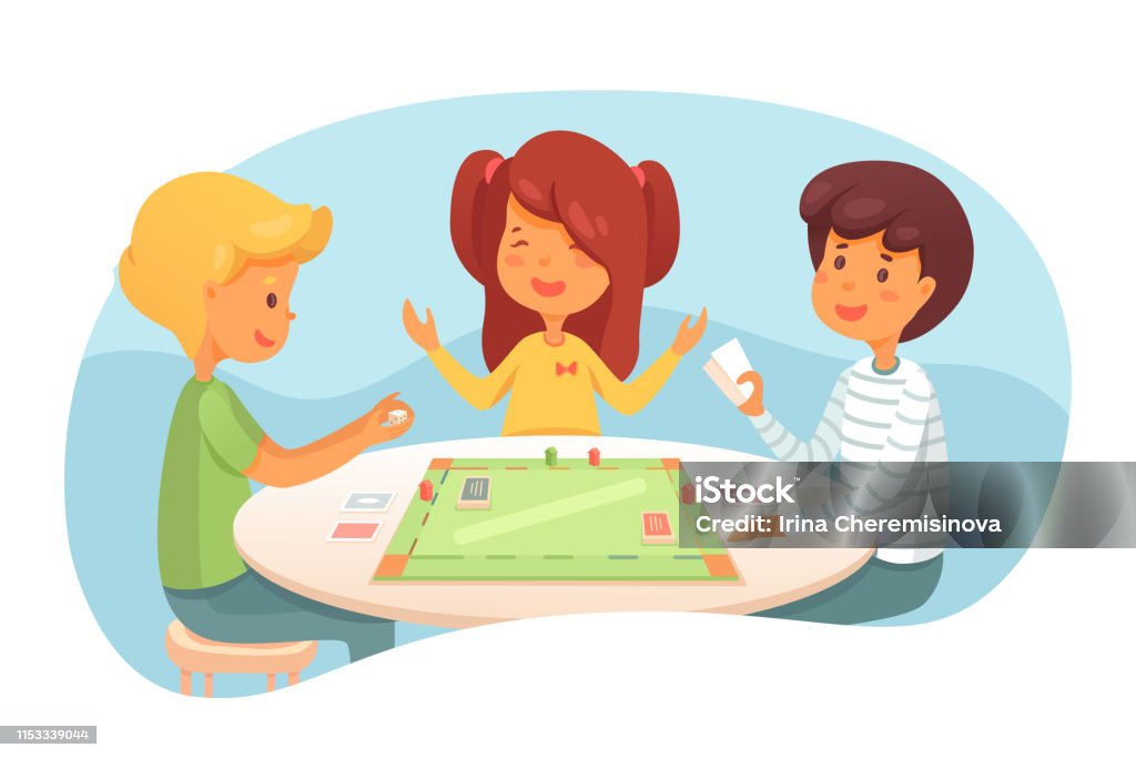 Children Playing Board Game Vector Illustration Stock Illustration -  Download Image Now - Child, Board Game, Playing - iStock