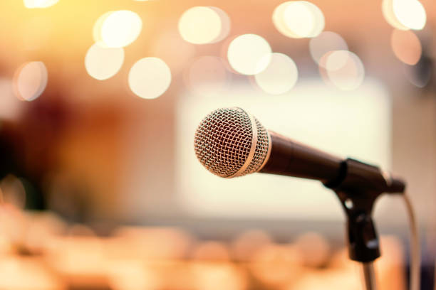 istock Microphone in meeting room for a conference 1153344534