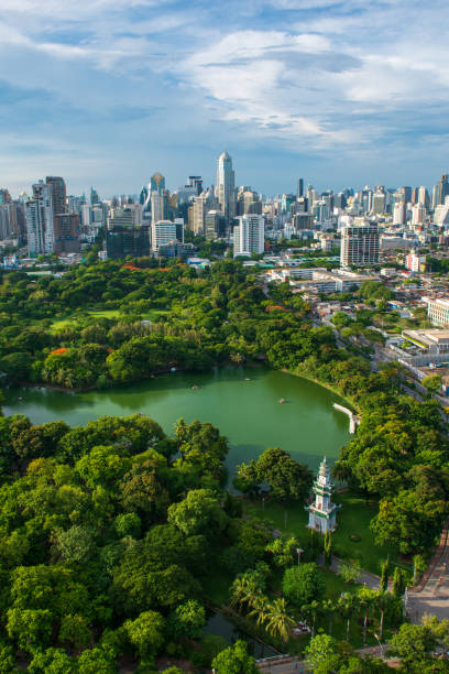 Cityscape of Bangkok. Lumpini Park Cityscape of Bangkok. Lumpini Park , Thailand silom stock pictures, royalty-free photos & images
