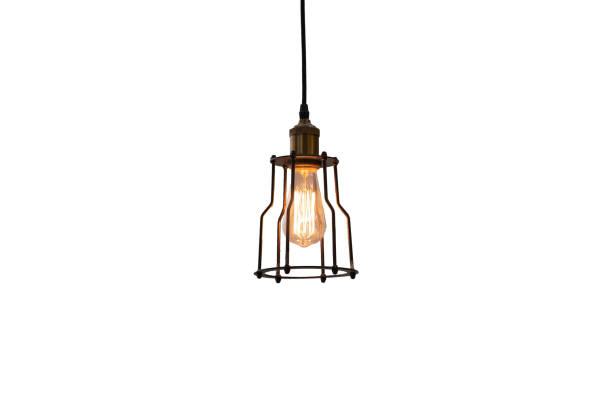 istock Incandescent lighting bulb decorate retro lamp isolate on white background 1153346291