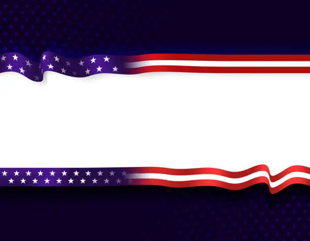 Vector illustration of US Flag border