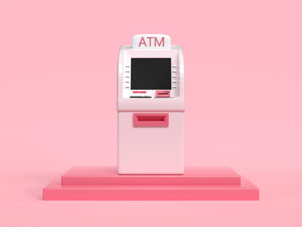 istock pink ATM machine business technology concept 3d render abstract cartoon style 1153351986