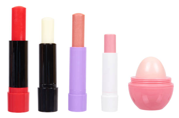 Lip balm, protective cosmetics, set and collection. Lip balm, protective cosmetics, set and collection. Isolated on white background beatification stock pictures, royalty-free photos & images