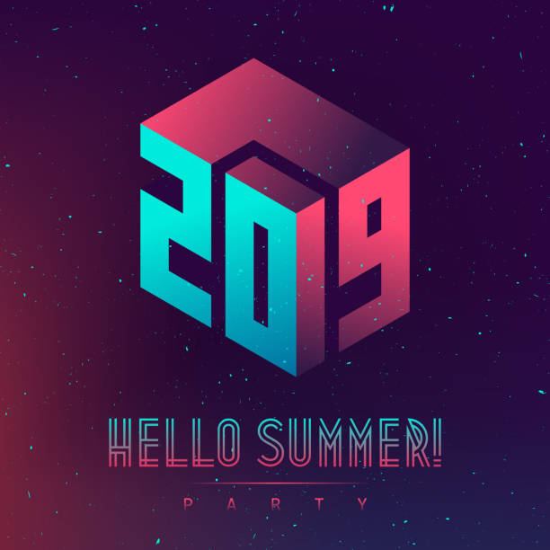 istock Hello Summer, 2019 party. Futuristic design posters with abstract elements and gradients. Applicable for covers, placards, music posters, dj flyers and banner designs. 1153358866