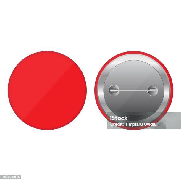 Pin Button Drawing Colored Button Pins Vector Illustration Isolated On White Background ...
