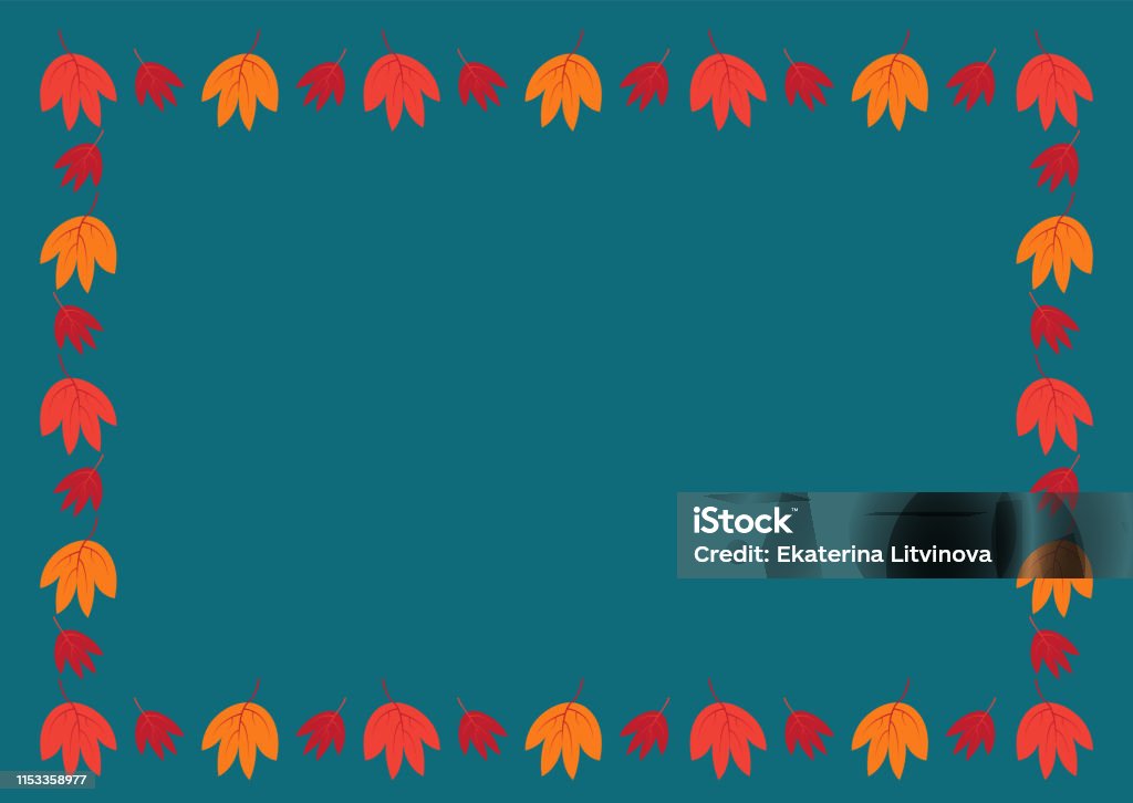 Rectagular Fall Frame Decorative Frame Of Colorful Autumn Leaves Rectangular Composition A4 ...