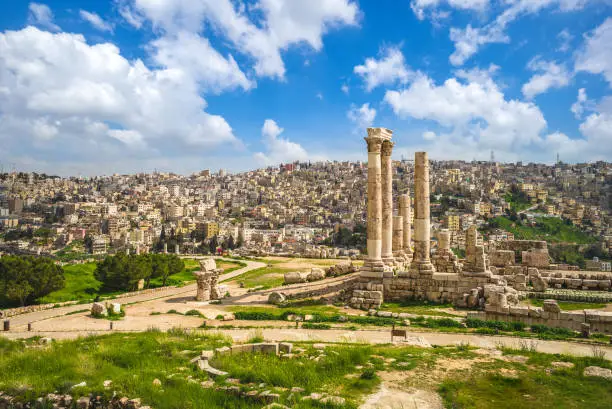 Temple of Hercules on Amman Citadel in Jordan