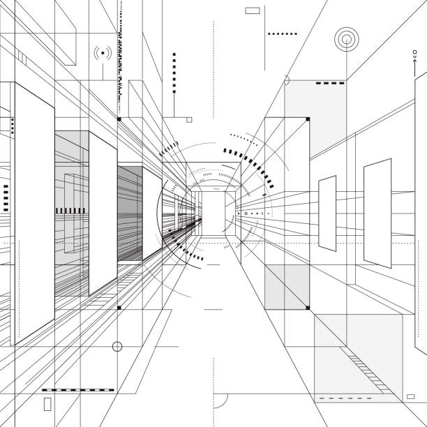 ilustrações, clipart, desenhos animados e ícones de projeto abstrato da arquitetura - architecture and buildings illustrations