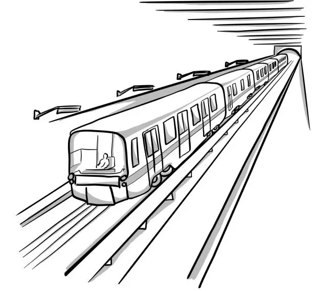 Vector illustration of Metro Train Station