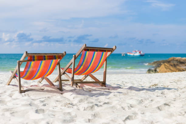 istock Tranquil beach summer scene. Exotic tropical beach landscape for background. 1153369320