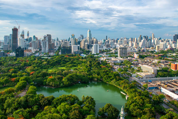istock Lumpini park and Bangkok 1153371192