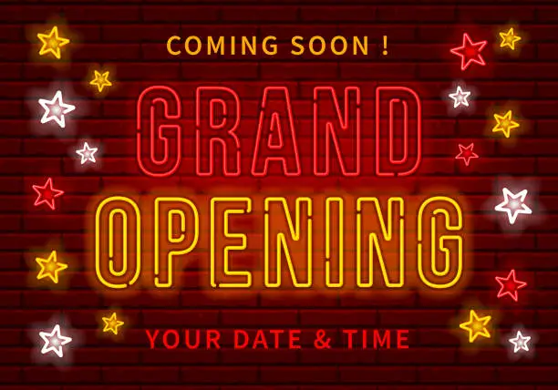 Vector illustration of Advertisement Of Grand Opening