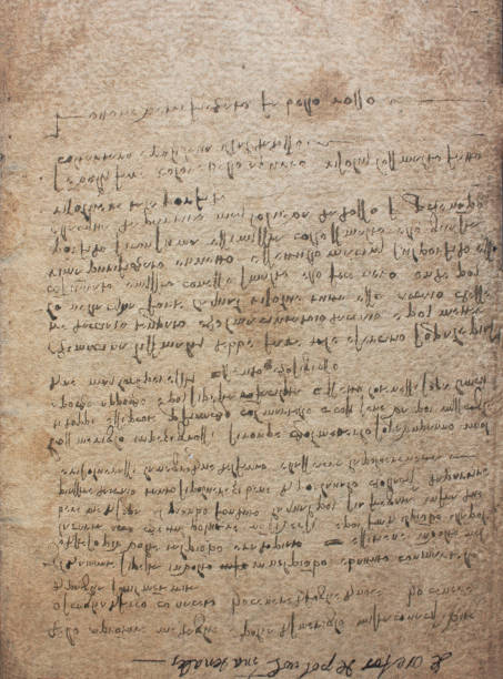istock Letters, manuscript in the vintage book Manuscripts of Leonardo da Vinci 1153383122