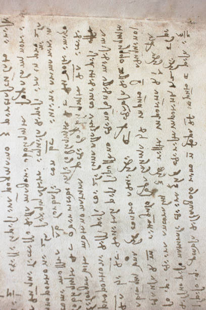 istock Letters, manuscript in the vintage book Manuscripts of Leonardo da Vinci 1153383539