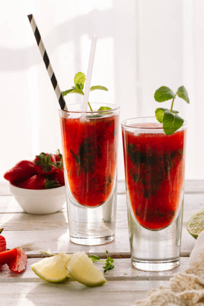 istock homemade strawberry lemonade with mint and lime 1153384294