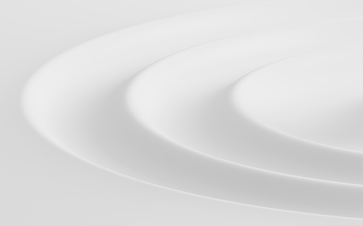 Resumen de forma de ondulación de agua, fondo blanco con forma libre de onda suave, renderizado en 3D photo