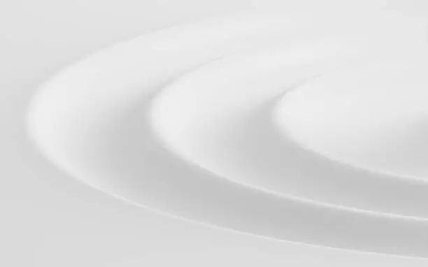 Photo of Abstract of water ripple shape, White background with free form of soft wave, 3D rendering