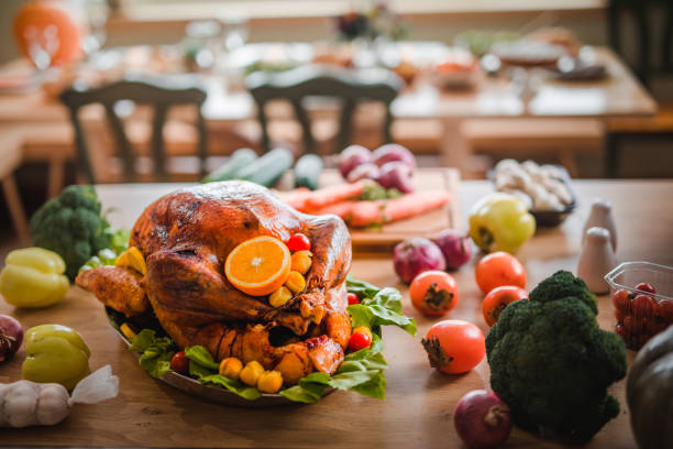 istock Thanksgiving turkey with vegetables. 1153386109