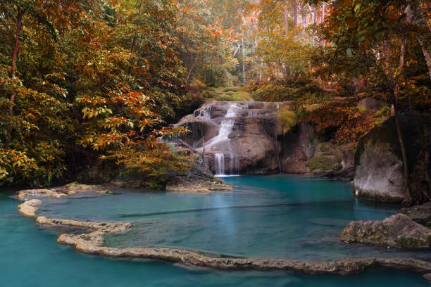 istock Scenic View Of Waterfall In Forest 1153392228