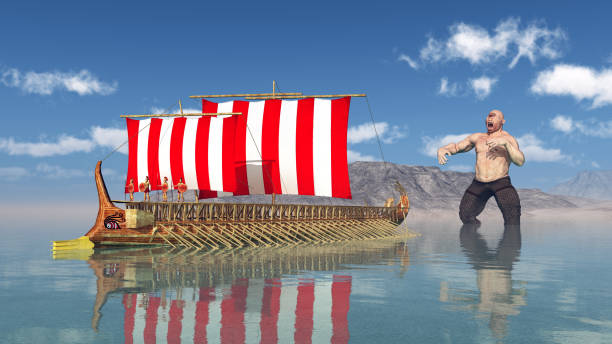 istock Odysseus and his companions at the cyclops Polyphemus 1153394670