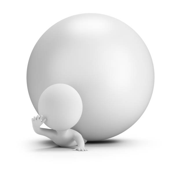 istock 3d small people - pinned by a ball 1153400201