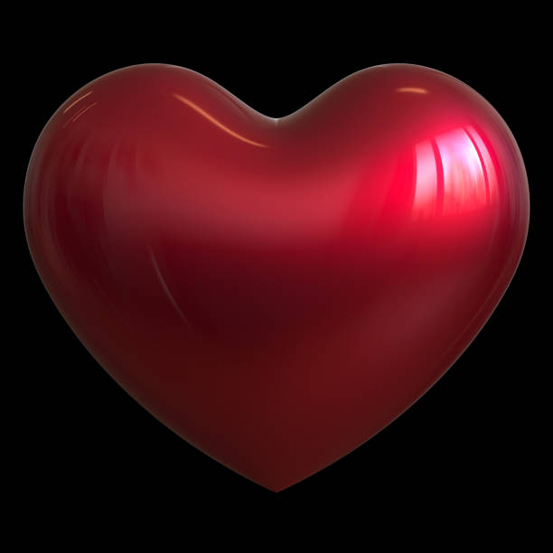istock Heart shape Love symbol classic red isolated on black 1153401992