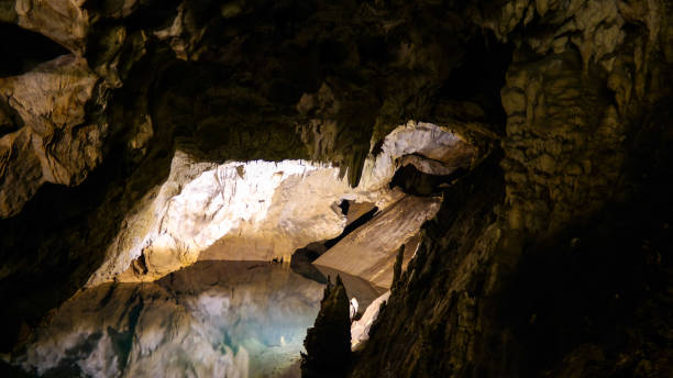 istock Interior view to Vrelo cave, Matka Canyon, North Macedonia 1153402316