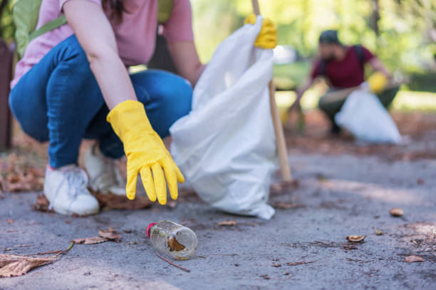 молодая женщина уборка местного парка - sustainable resources environment education cleaning стоковые фото и изображения