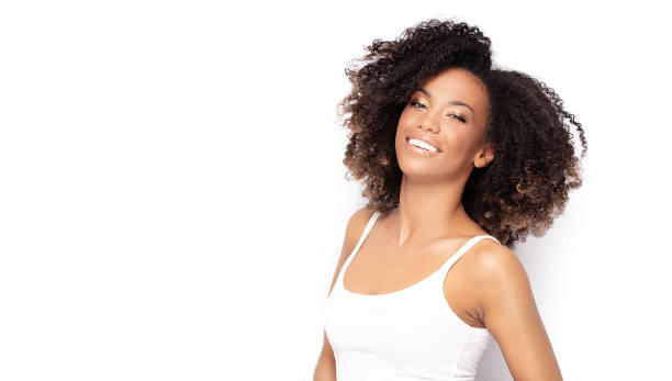 istock Young afro girl posing in studio. 1153406078