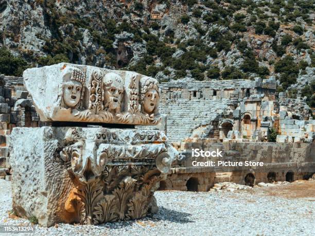 Lycian Tombs Of Mira Stock Photo - Download Image Now - Myra, Ancient, Ancient Civilization
