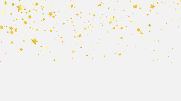 istock Celebration background template with confetti star gold ribbons. luxury greeting rich card. 1153415421