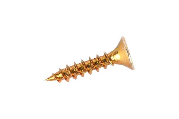 istock Steel screw on a white background 1153417527
