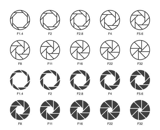 絞りセット3のサイズ-マルチライトアイコン - aperture shutter symbol computer icon点のイラスト素材／クリップアート素材／マンガ素材／アイコン素材