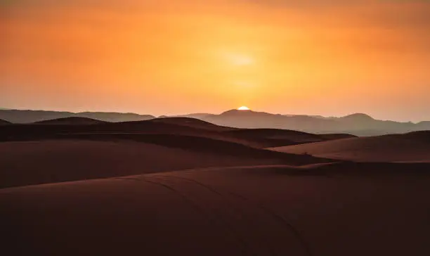 Photo of sunset in the desert