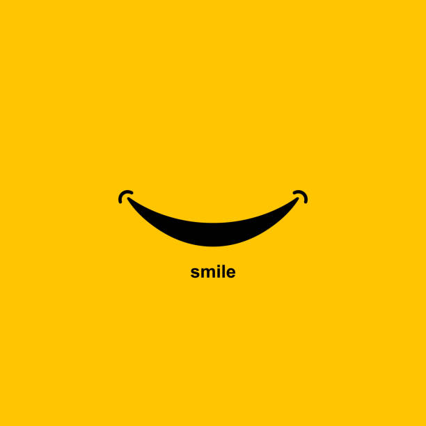 lächeln icon logo on white. vector vorlage design - mund stock-grafiken, -clipart, -cartoons und -symbole