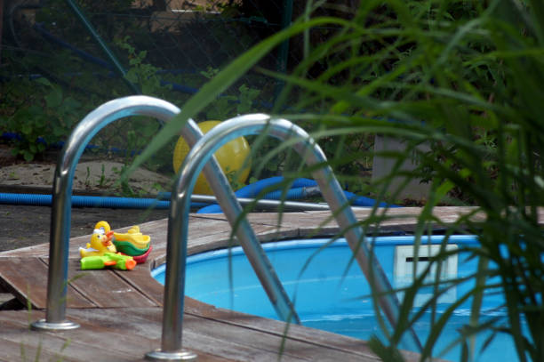 istock Ladder for the pool in the garden 1153432263